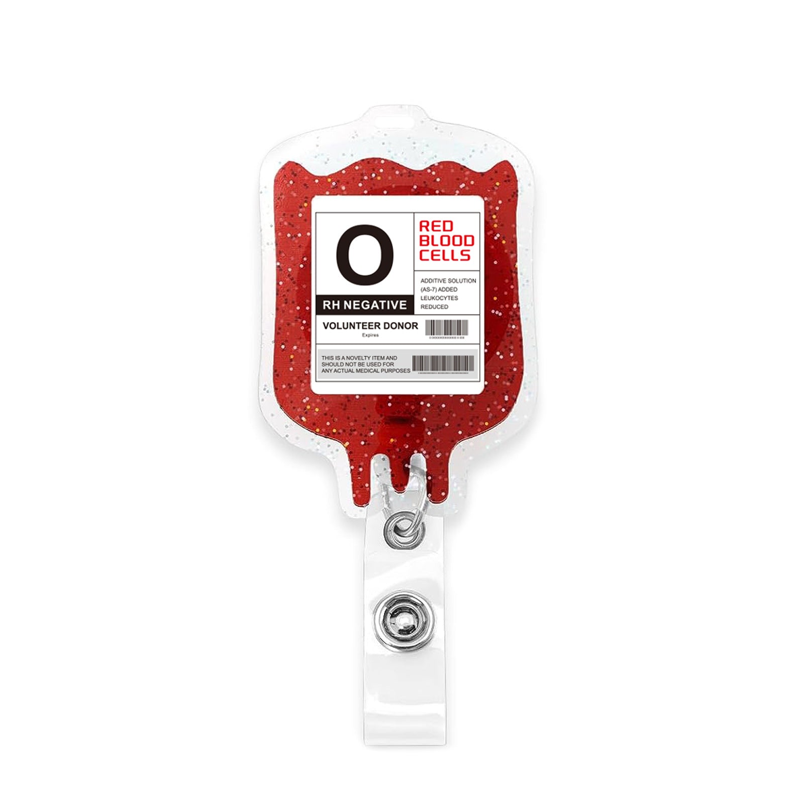 Wholesale  Blood Bag Retractable Badge Reel Acrylic Alligator Clip for Nurse Doctor Student