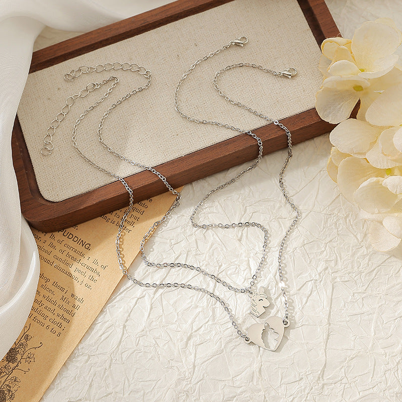 Wholesale Stainless steel necklace animal hollow clavicle chain