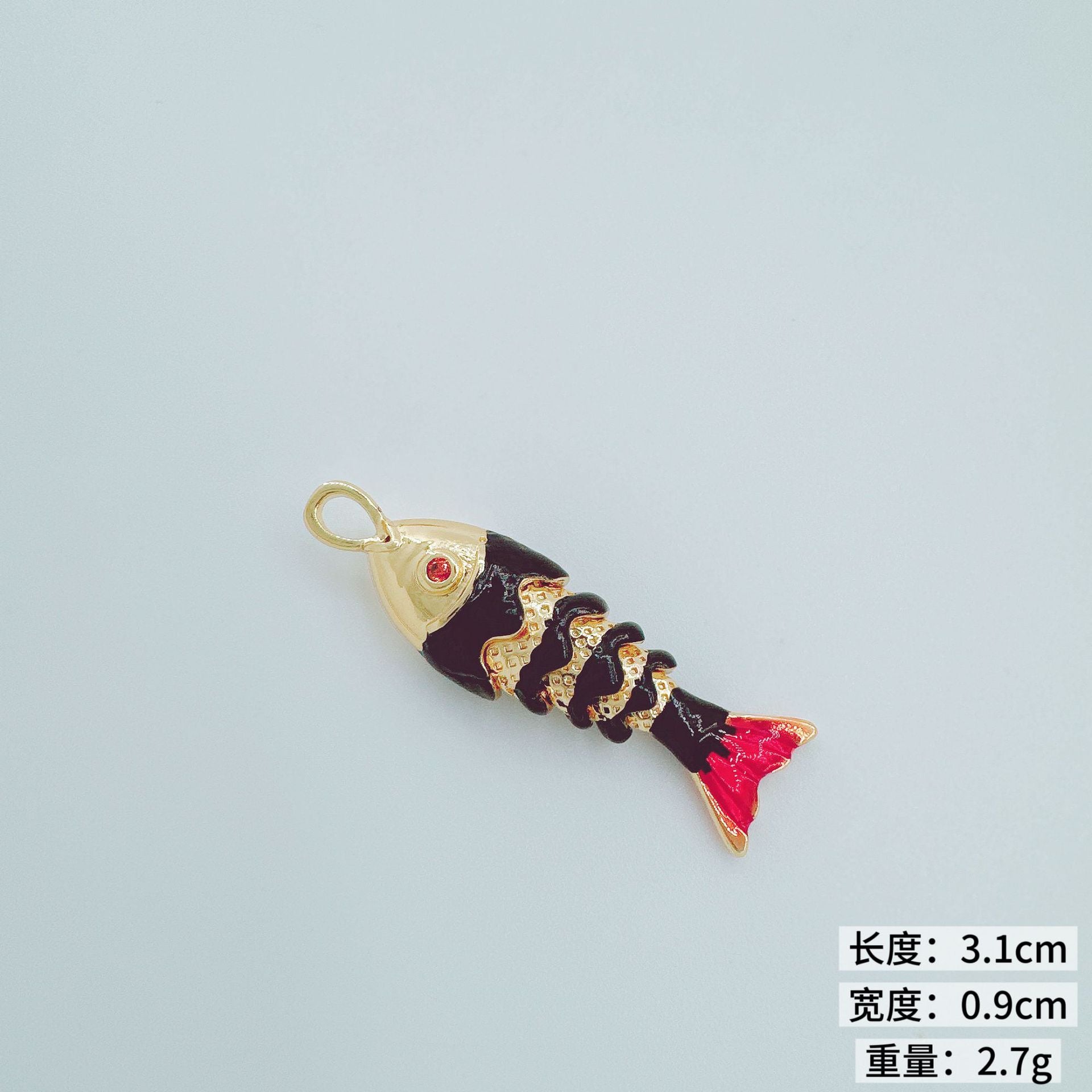 Wholesale Colorful Carp Pendant Necklace,  Copper Plated Gold,  Fashion Jewelry Accessory for Gift and Party