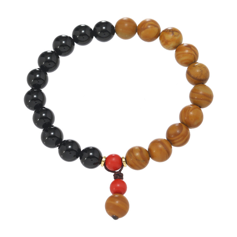Wholesale New Chinese Style Natural Black Onyx Hand Woven Bracelet Ruyi Meditation Boutique Resale