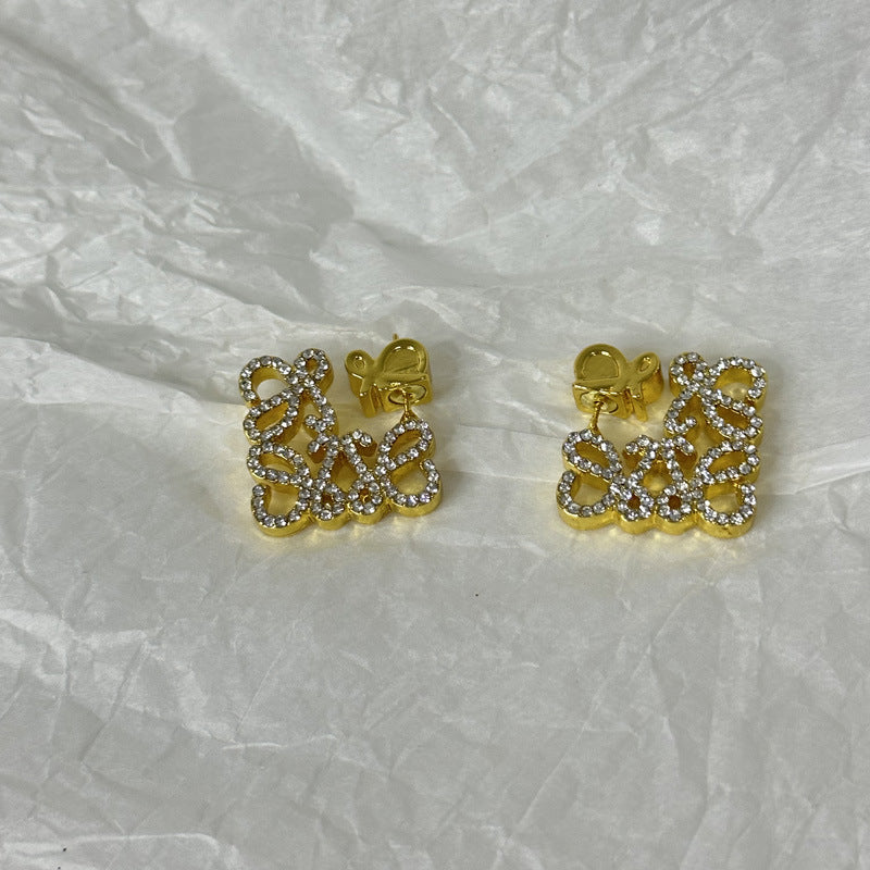 Wholesale  Geometric Hollow Square Earrings