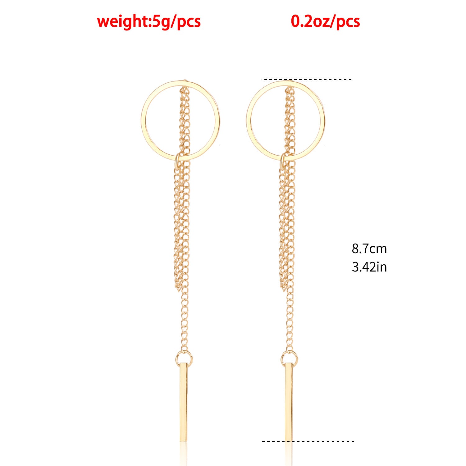 Wholesale  geometric hollow round long tassel earrings