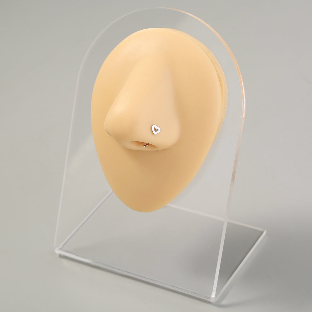 Wholesale  nose nail body piercing unisex straight rod simple personality love five-pointed star nose ring