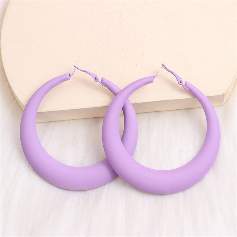 Wholesale 7CM spray paint big earrings