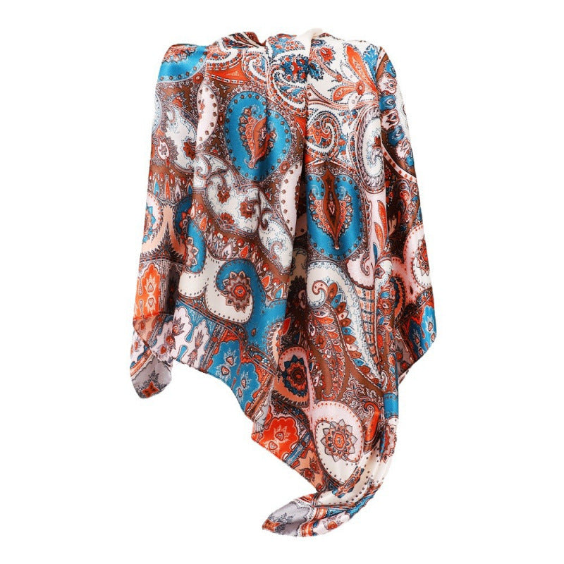 Wholesale  90 Large Square Scarf Women' s Shawl Cashew Silk Scarf