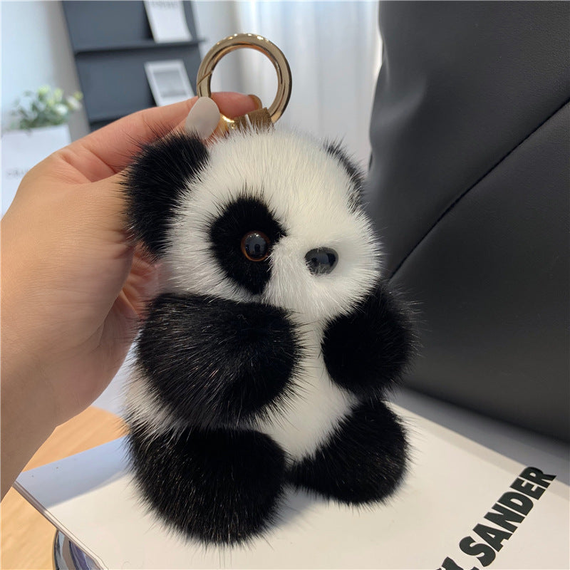 Wholesale cute red panda mink plush keychain