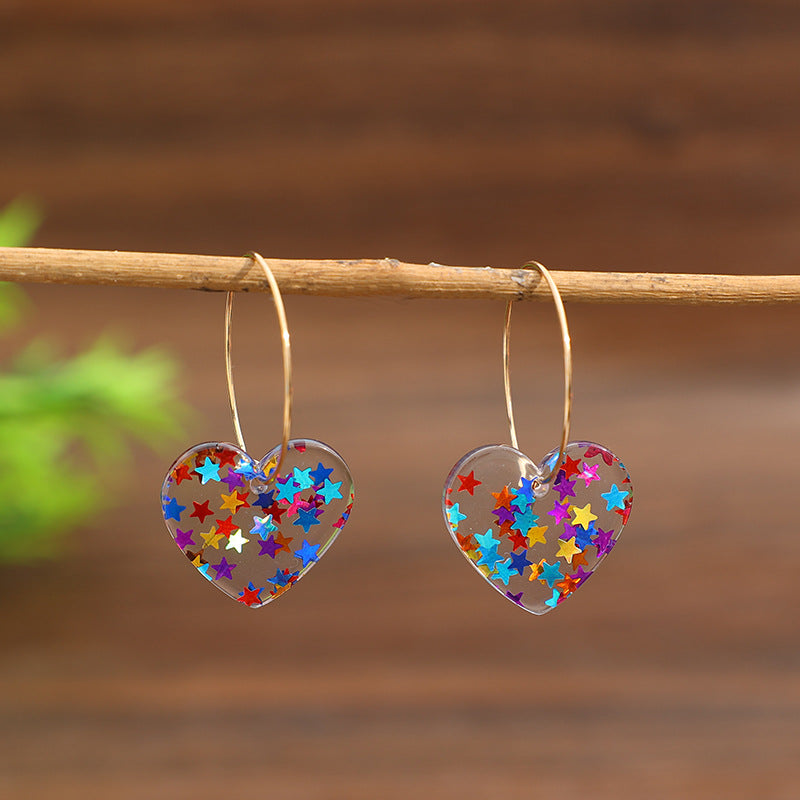 Wholesale Acrylic Transparent Heart Earrings,  Sweet Style,  Valentine' s Gift,  Jewelry Accessory