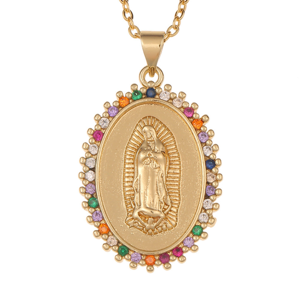 Wholesale Fashion Women' s Jewelry Virgin Mary Pendant Religious Accessories Necklace