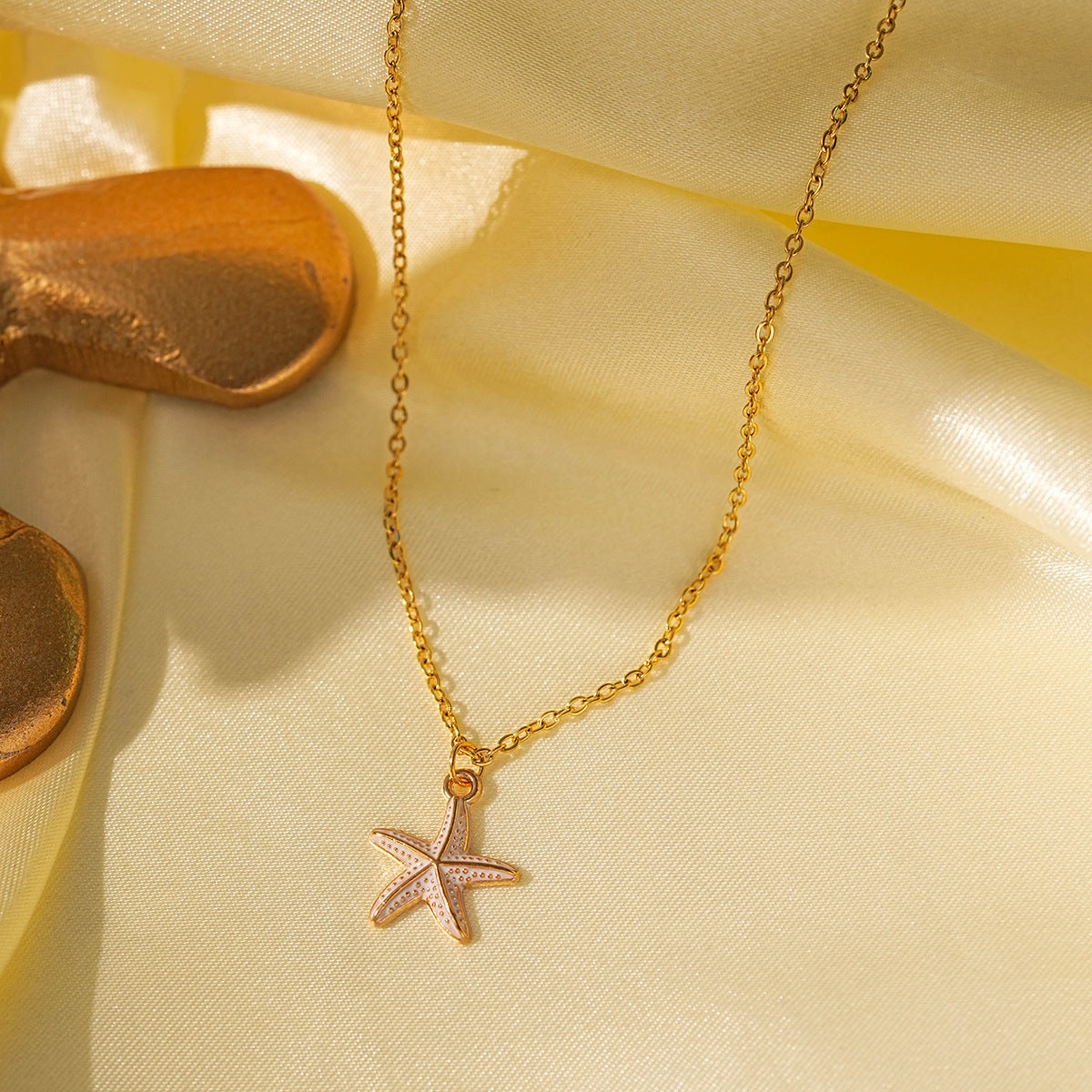 Wholesale Bohemia do not fade titanium steel  pearl pendant necklace