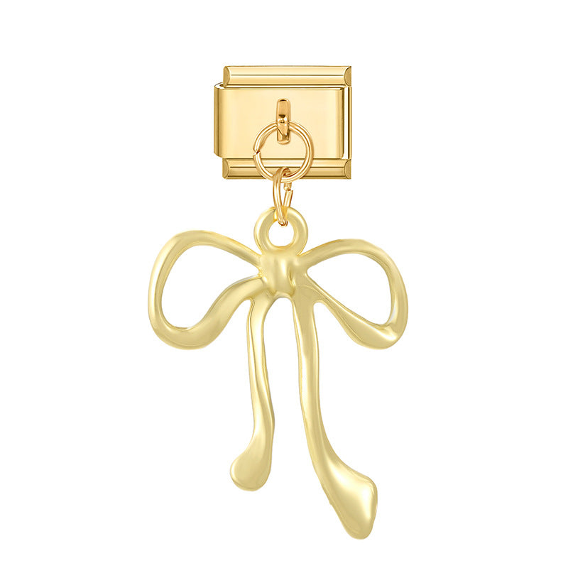 Wholesale Italian Charm Bracelet 9mm DIY Splicing Bow Series Stainless Steel Composable Bracelet