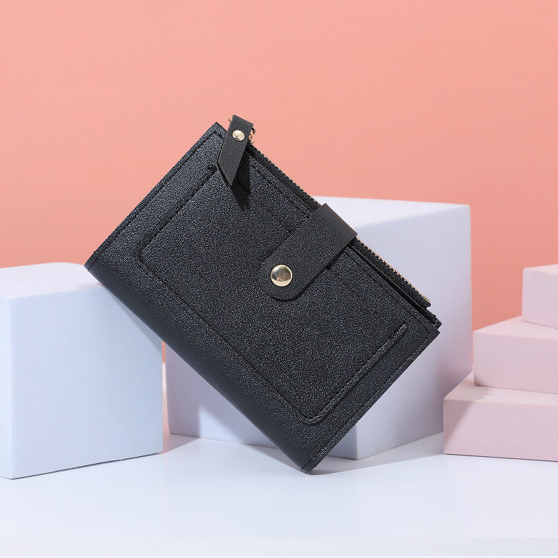 Wholesale Trendy Black PU Zip Card Holder Wallet With Multiple Slots And Coin Pocket For Women Everyday Accessory And Gift