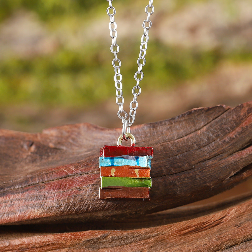 Wholesale  Alloy Color Fold Book Necklace