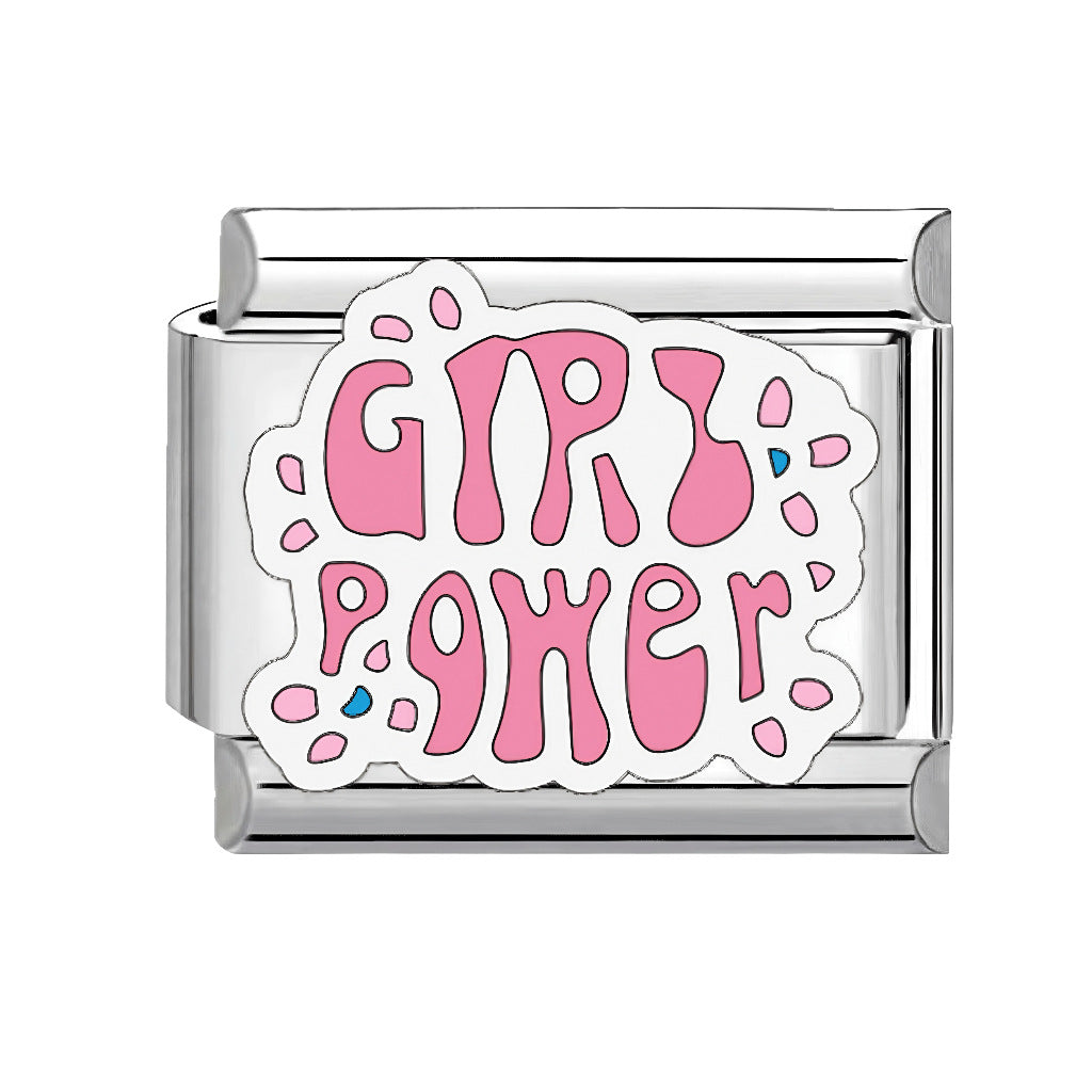 Wholesale Italian Charm Bracelet 9mm DIY Pink Element  Creative Stainless Steel Composable Bracelet