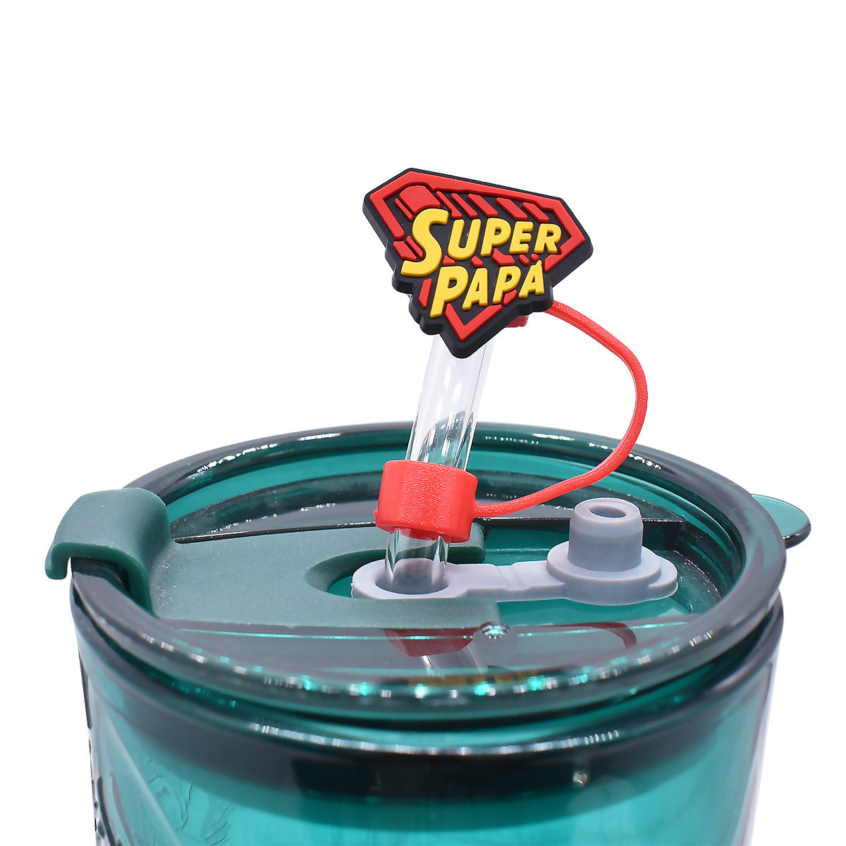 Wholesale Random Color 100pcs Father's Day Straw Tube Cap 10mm Soft Plastic Straw Decoration Straw Cover ACC-SCR-RYY032