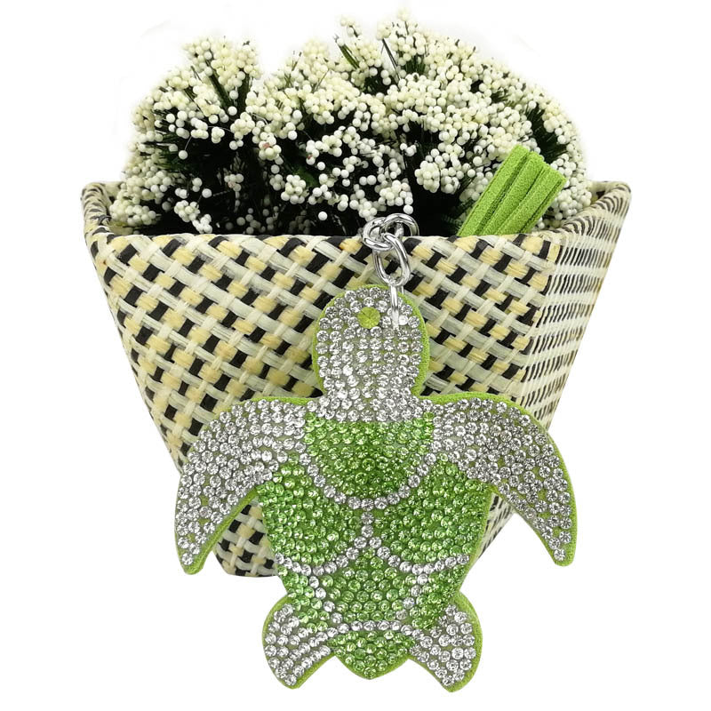 Wholesale Creative Cartoon Turtle Leather Diamond Keychain