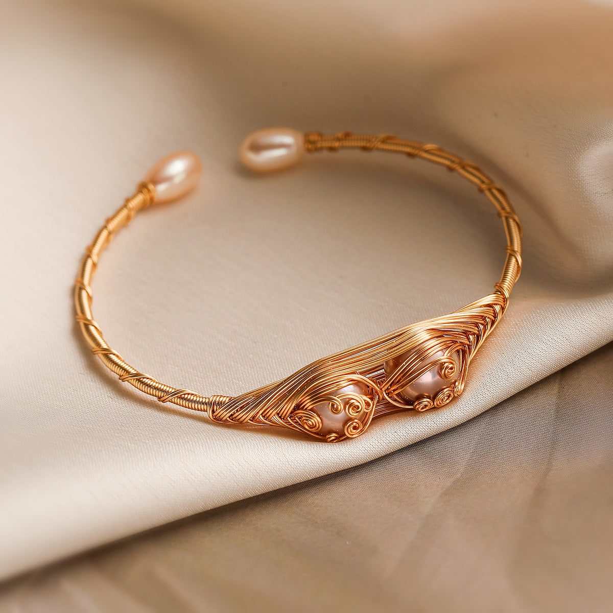 Wholesale Copper Plated Real Gold Pearl Bracelet