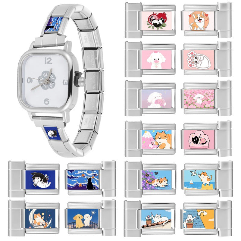 Wholesale 9mm Italian Charm Starter Bracelets DIY Cute animals Stainless Steel Composable Bracelet