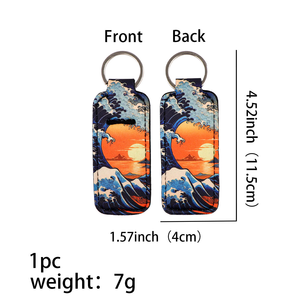 Wholesale 6pcs  Wave Lipstick Protective Case Keychain