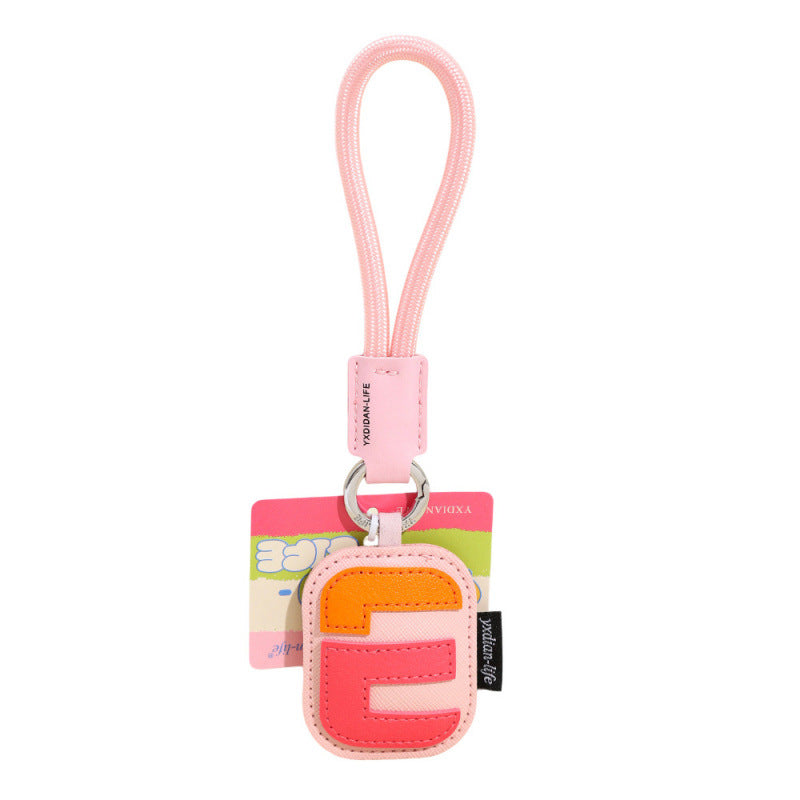Wholesale Trendy 26 Letter PU Leather Keychain Pendant Graduation Gift Car Key Accessory