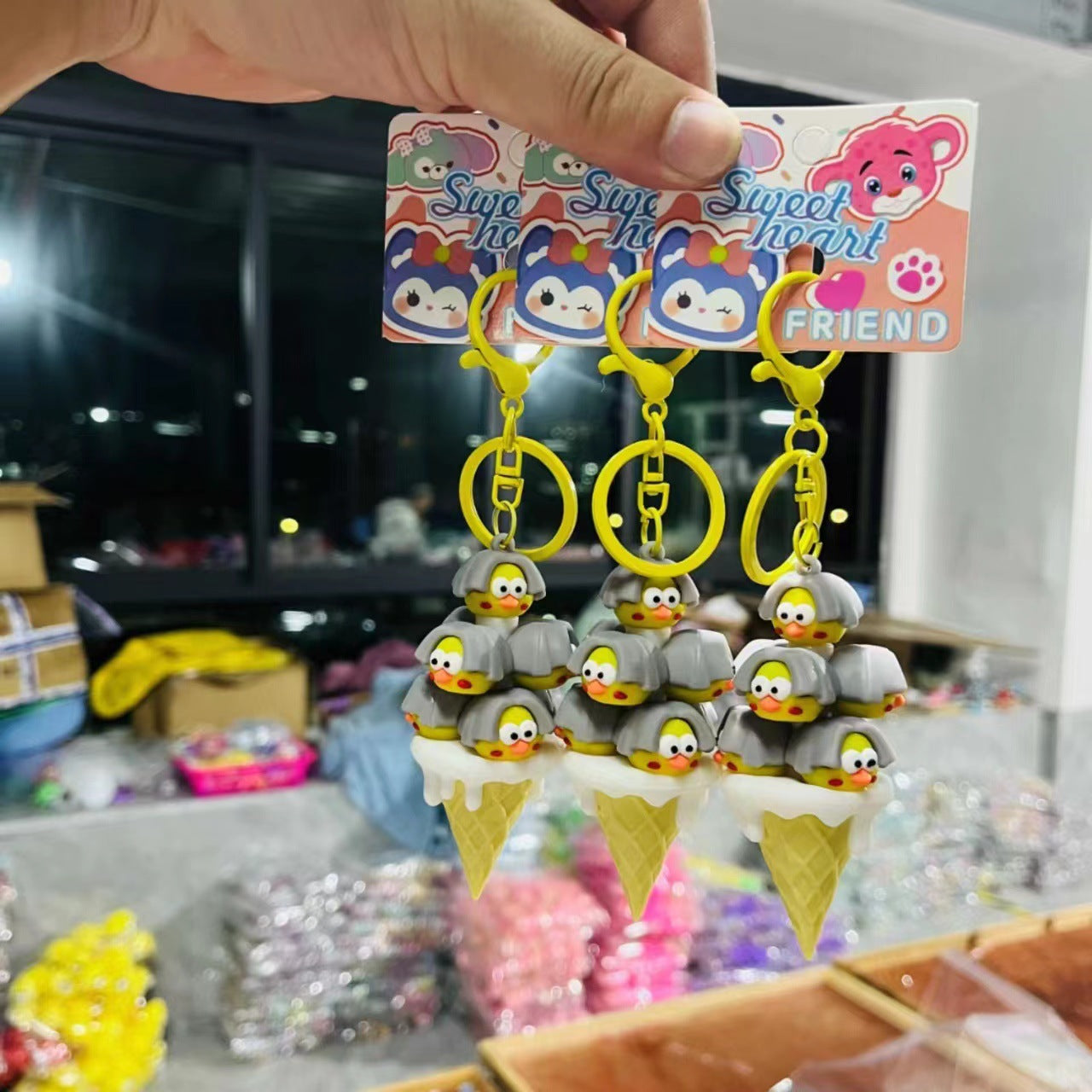 Wholesale Cartoon Pig Tower Cute Pet Monster Stacking Fun Keychain