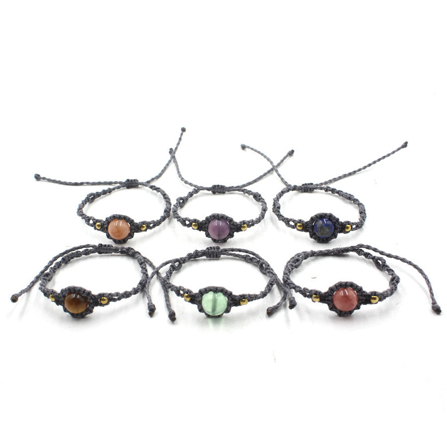 Wholesale Handmade Amethyst Crystal Bead Bracelet Ethnic Style Jewelry Accessory Boutique Resale