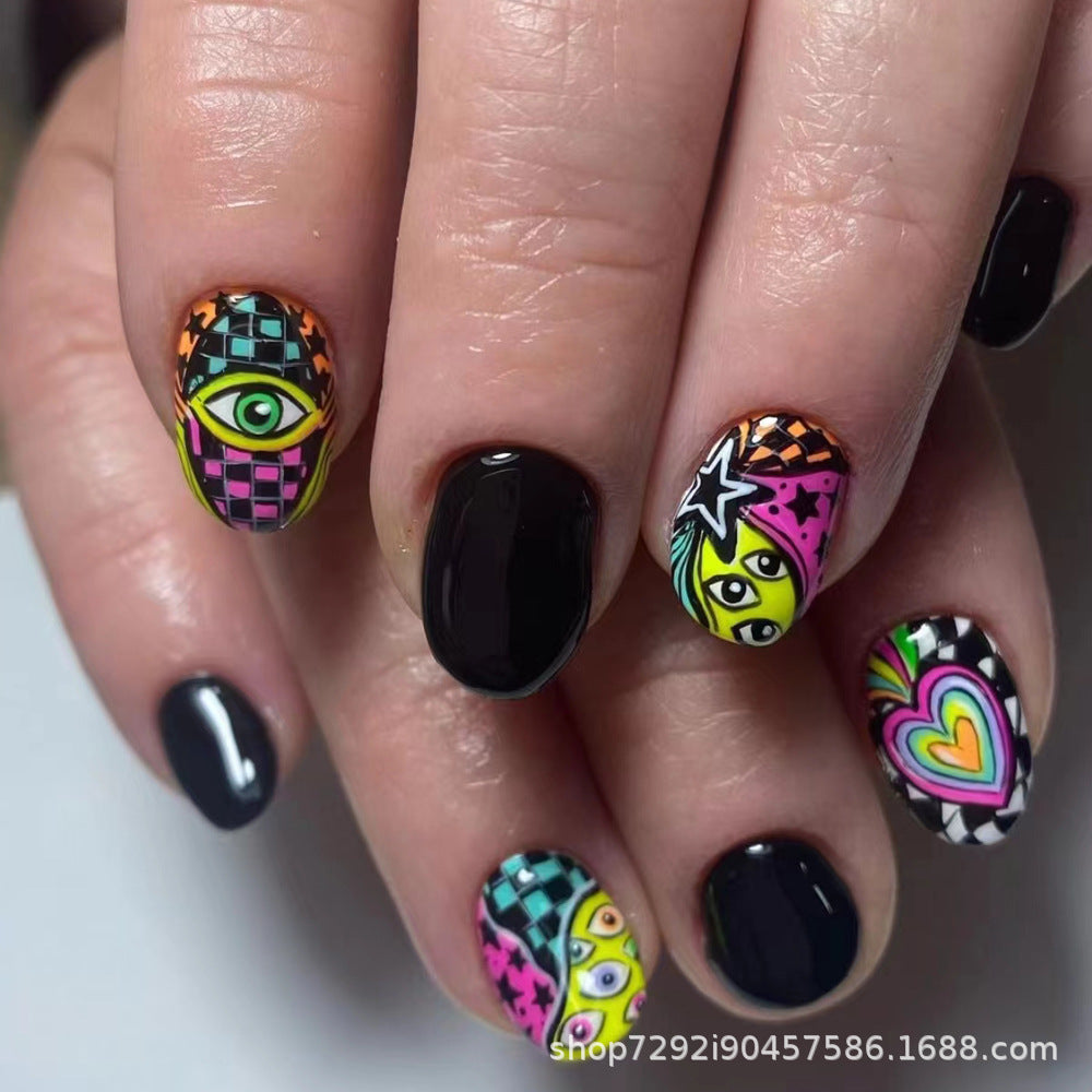 Wholesale 24 Pieces/box Press-on Nails Kits Nail Stickers ACC-NS-XingNai019