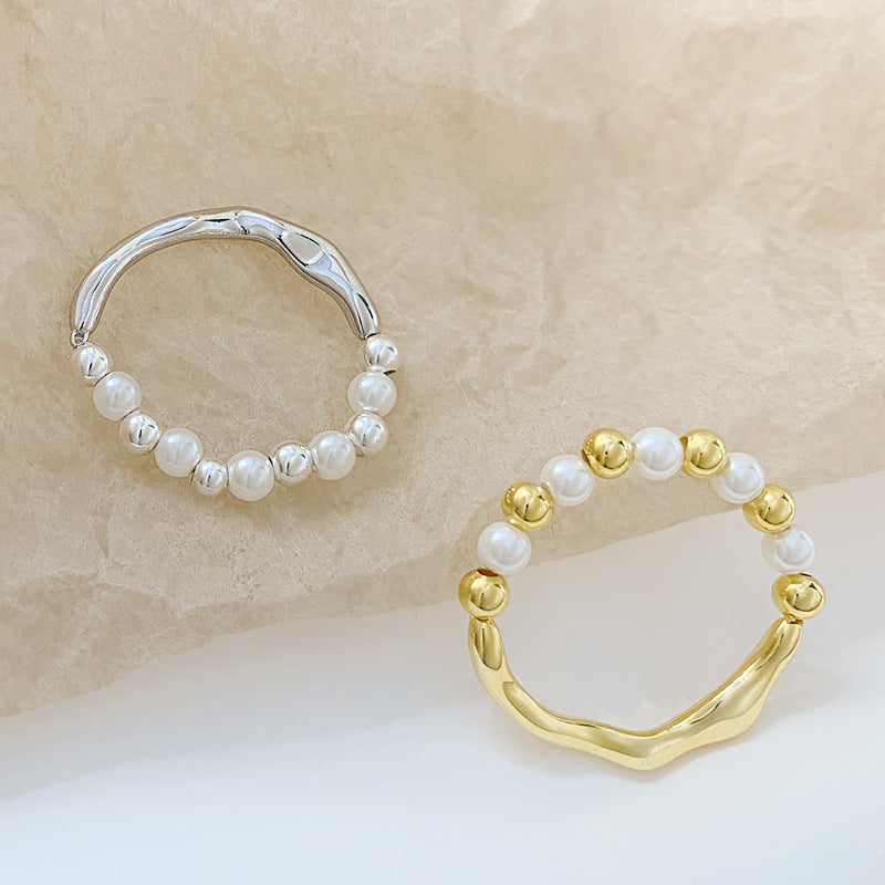 Wholesale S925 Sterling Silver Creative Elastic Band  Geometry Shape Rings