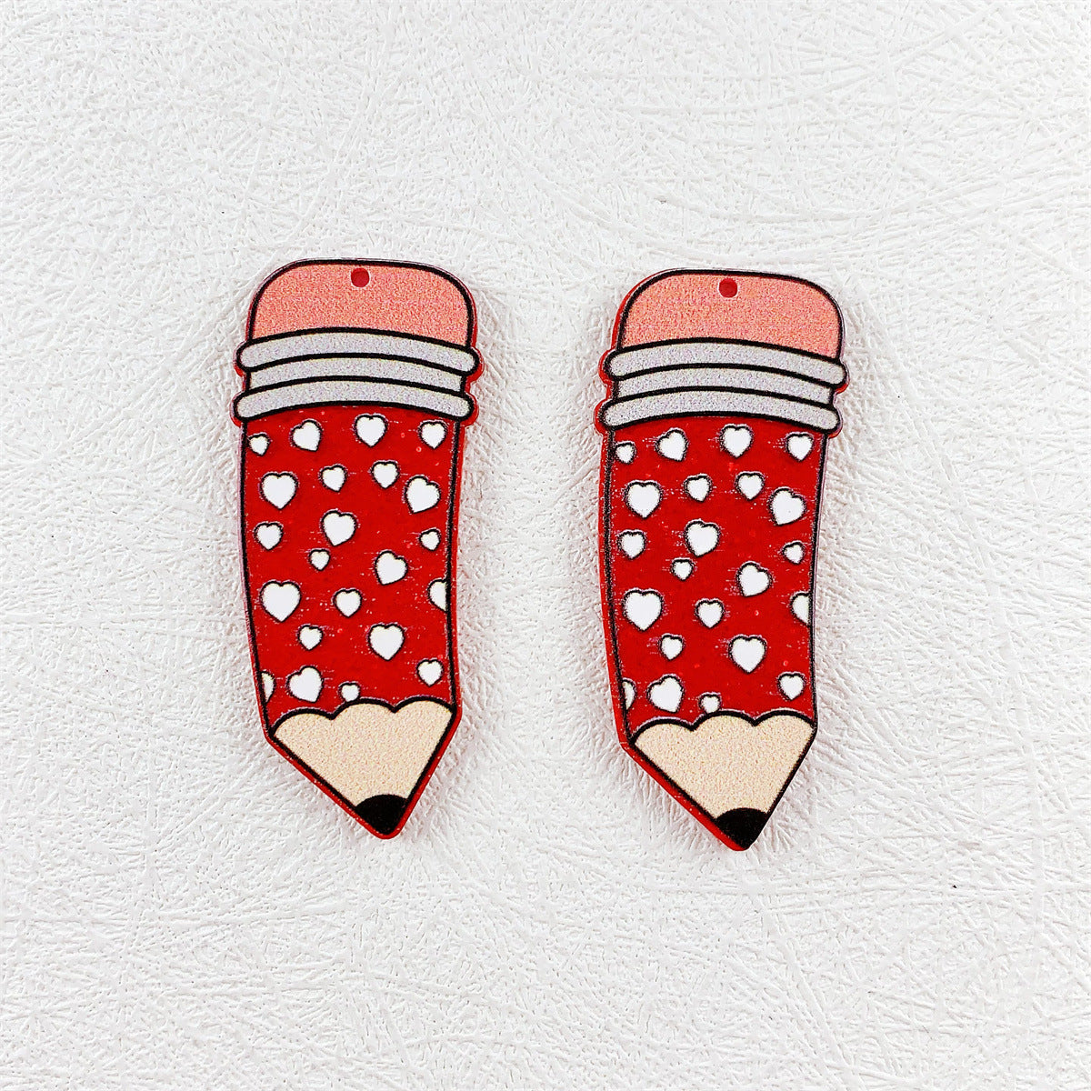 Wholesale 10pcs Acrylic Printing Color Pencil Books School Season Series Pendant