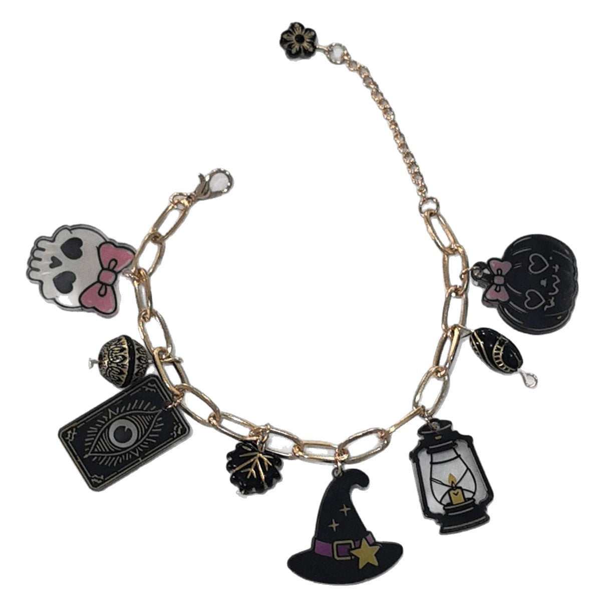 Wholesale Chic  Acrylic Bracelet with Cute Ghost and Pumpkin Pendant - Fashion Accessory for Women