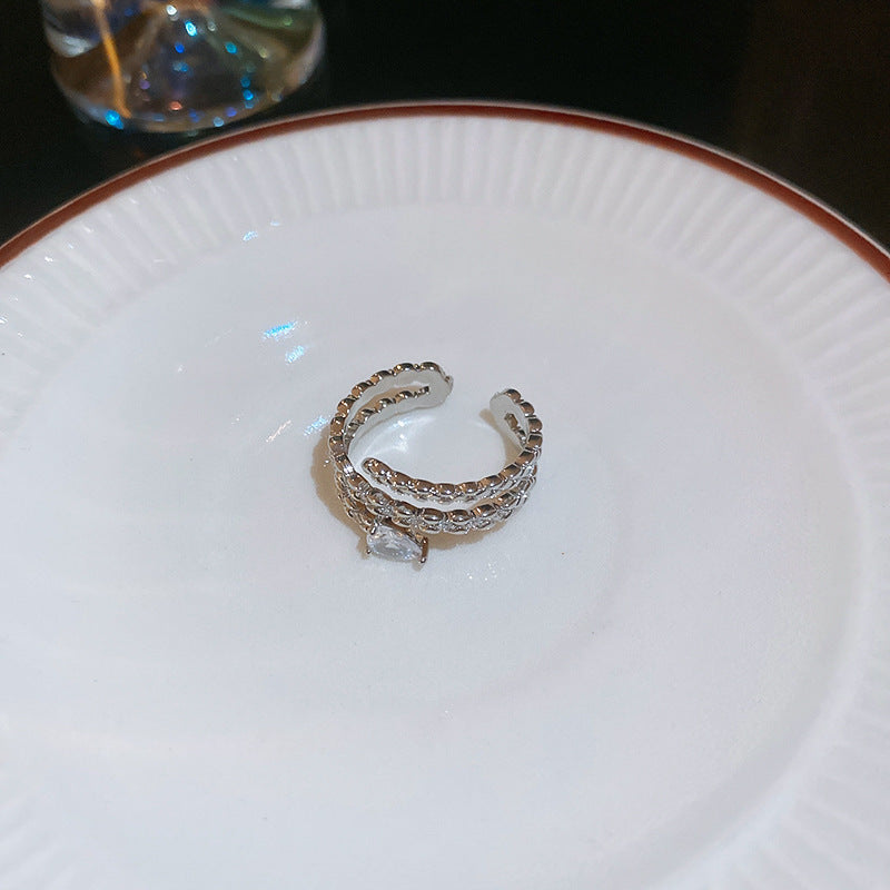 Wholesale zircon tiger eye open ring