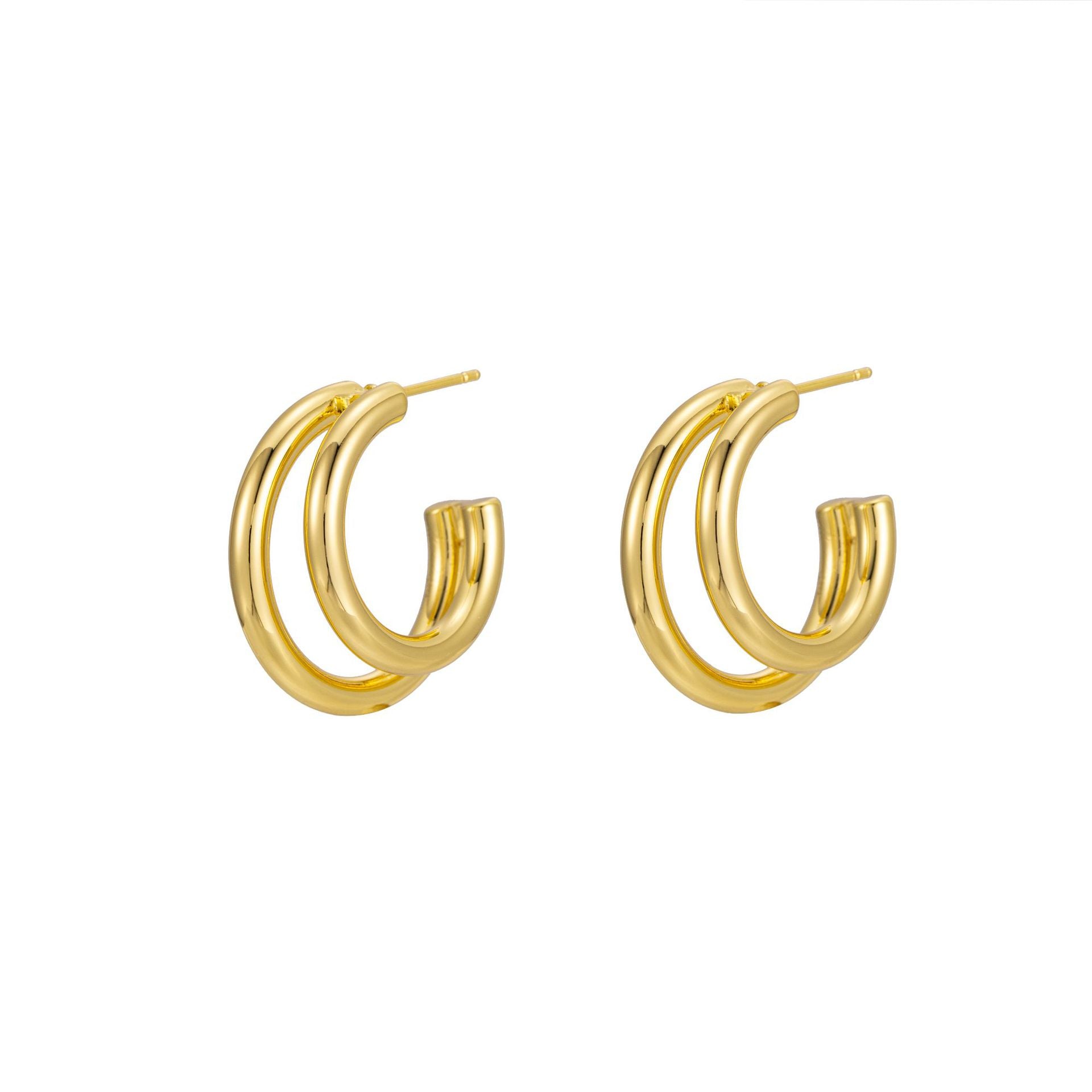 Wholesale  C- shaped double-layer earrings
