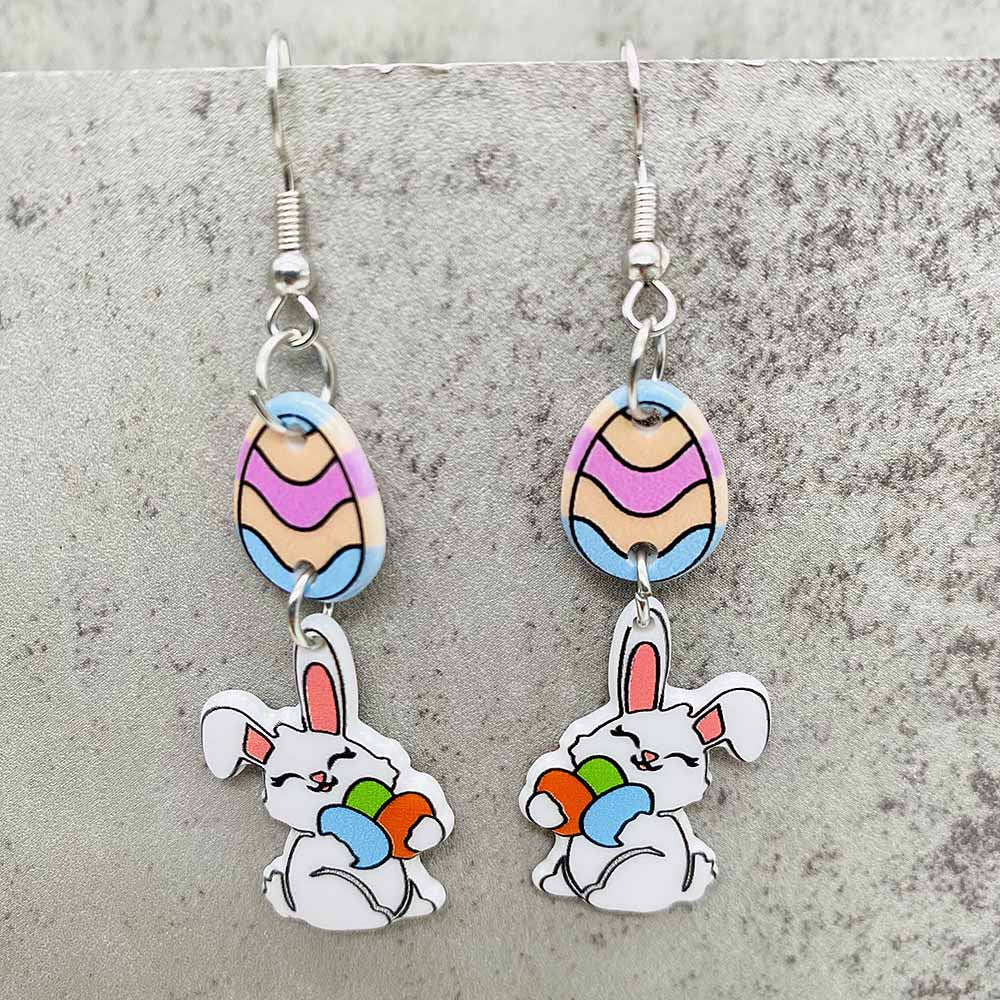 Wholesale  Easter leopard print rabbit carrot acrylic earrings