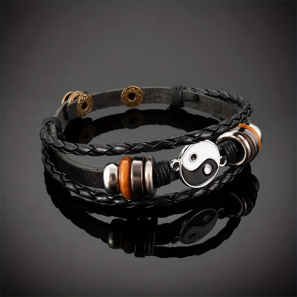 Wholesale Retro Woven Leather Buckle Bracelet