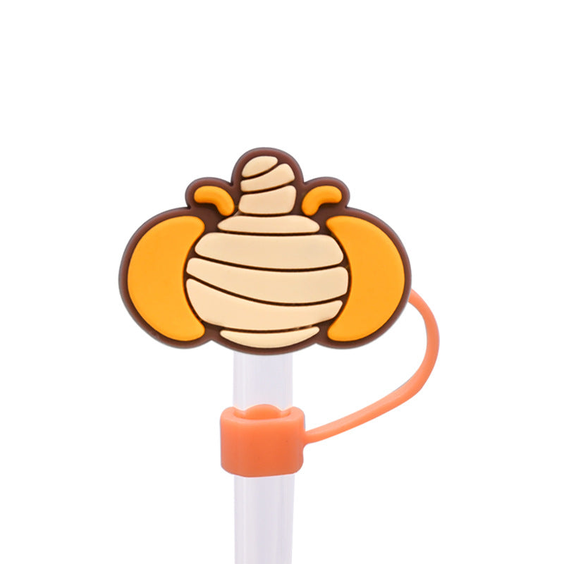 Wholesale Random 100pcs Bread Series Straw Cover 10MM Straw Tube Cap