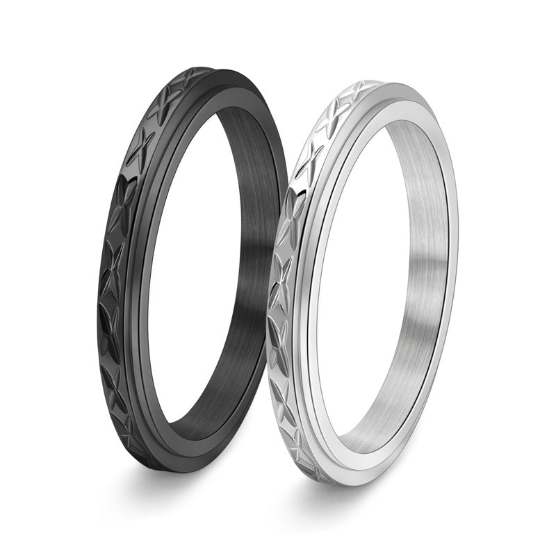 Wholesale Flower Diamond-shaped Ring Stainless Steel Rings