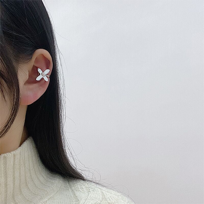 Wholesale fashion mirror windmill ear bone clip retro earrings
