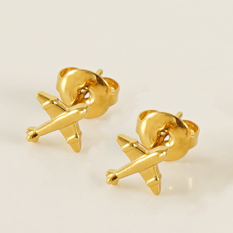 Wholesale European and American Ins Style Mini Titanium Steel Earrings,  Elegant Heart-Shaped Earrings,  18K Stainless Steel Irregular Earrings for Women