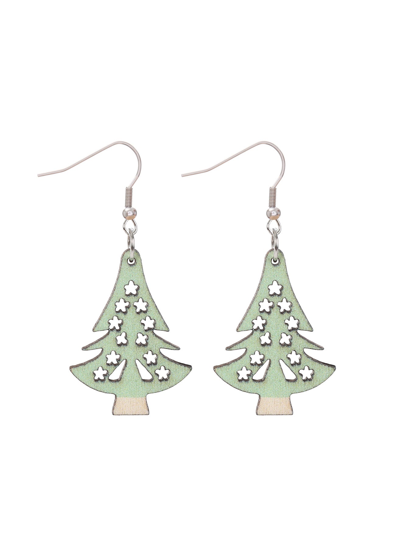 Wholesale Christmas Party Cute Snowman Christmas Tree Cartoon Wooden Earrings