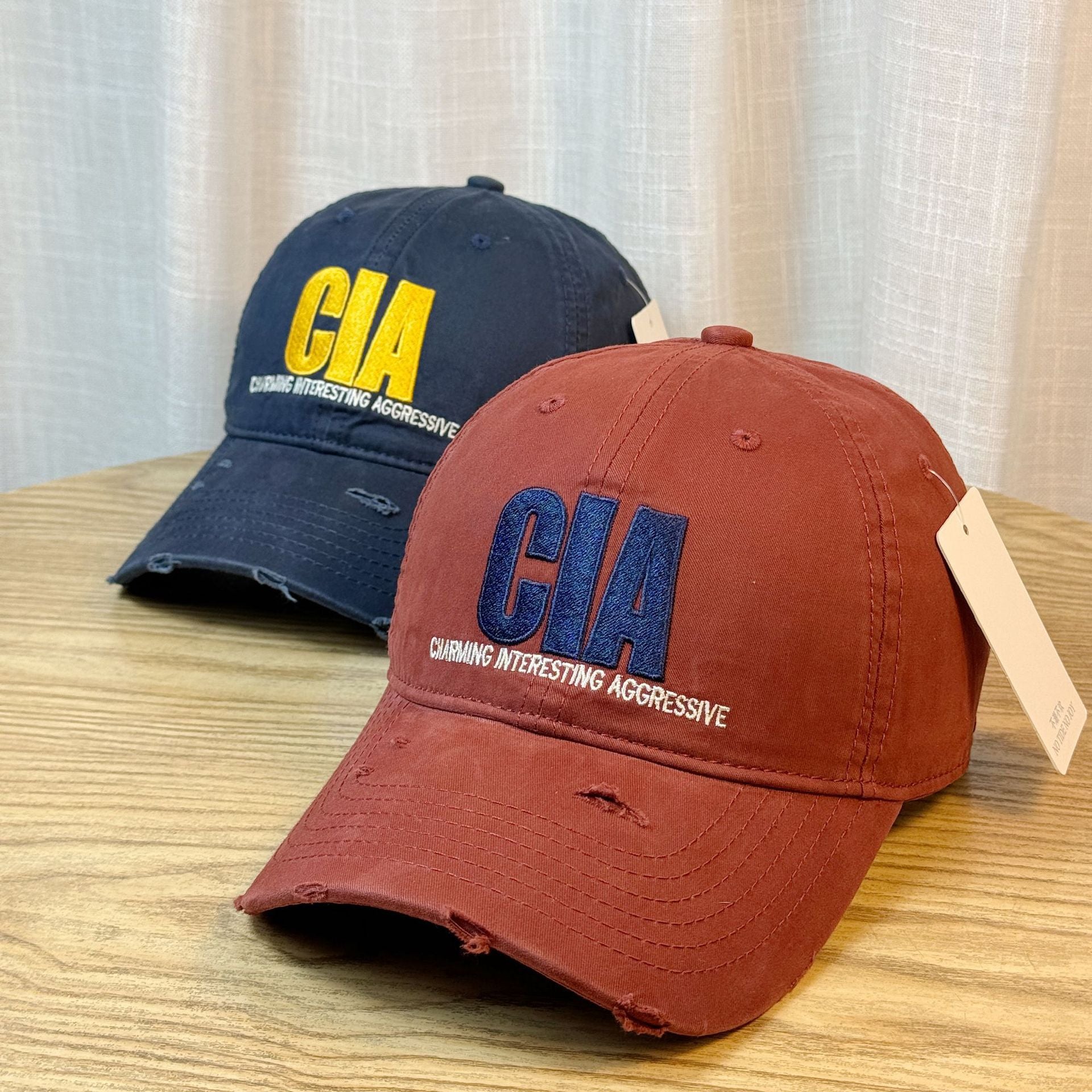 Wholesale Retro Embroidered Ripped Baseball Cap