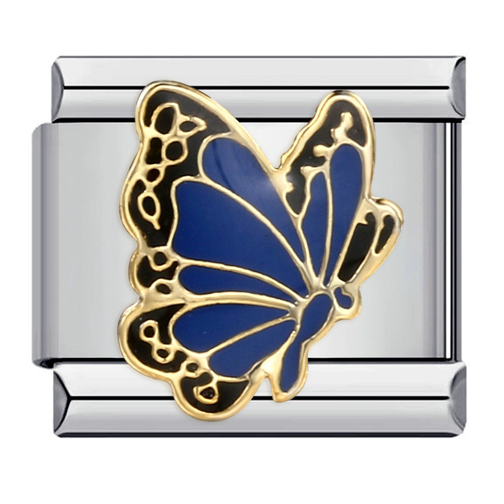 Wholesale Colorful Butterfly Italian Charm Bracelet DIY Stainless Steel Jewelry Accessory for Resale