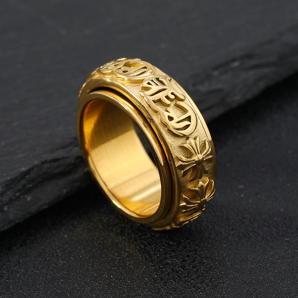 Wholesale Demon Eye Stainless Steel Ring Men's Pentagram Ring ACC-RS-ZhongQi013