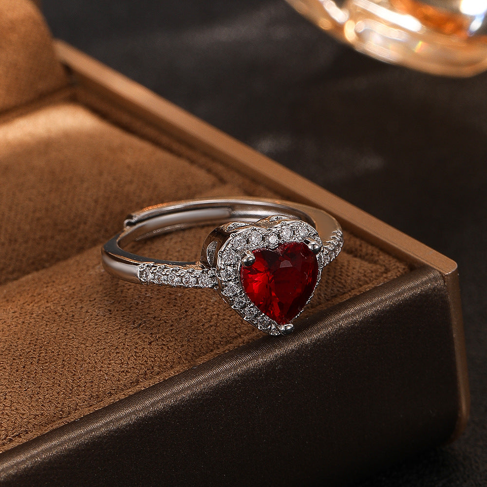 Wholesale Chic Silver Tone Adjustable Zircon Ring For Everyday Jewelry Accessory