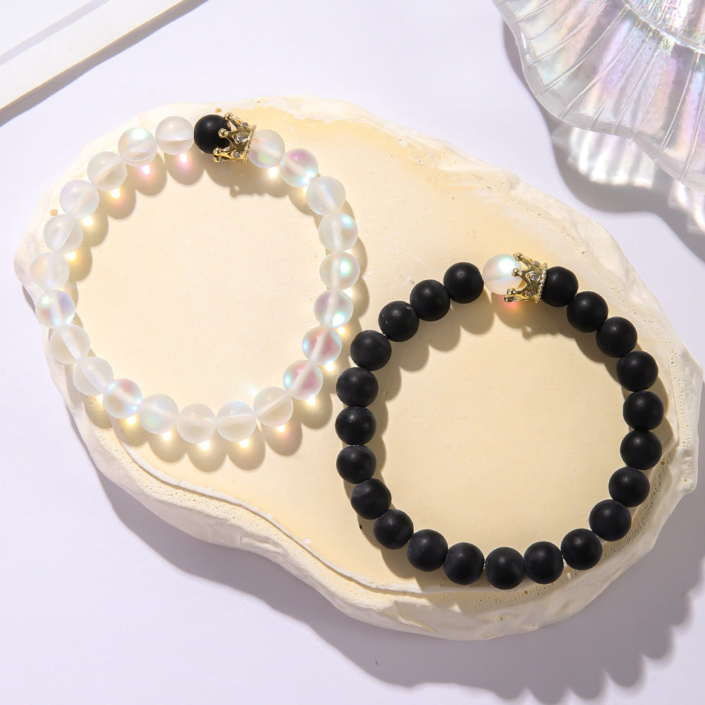 Wholesale Frosted Moonstone Beaded Bracelet