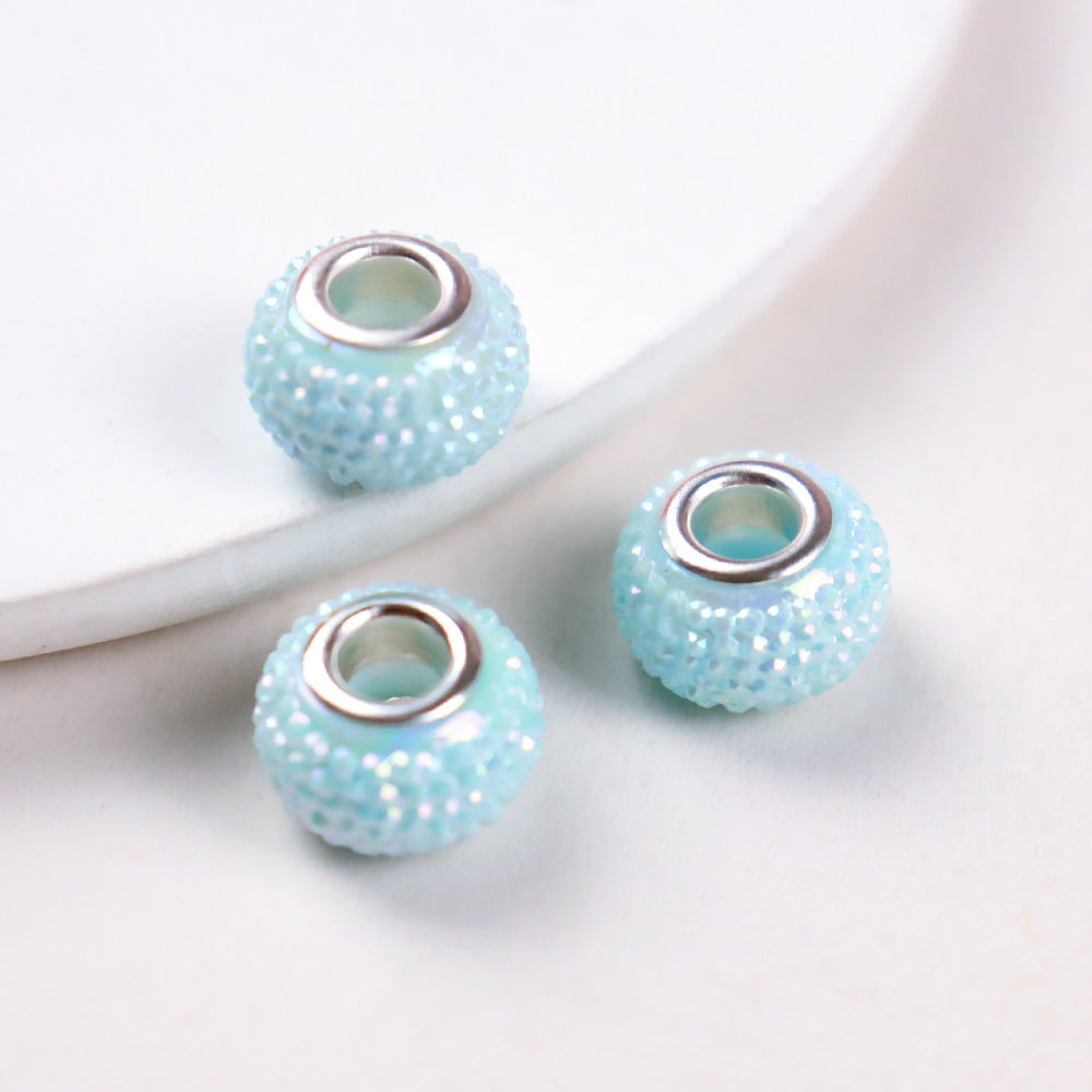 Wholesale100pcs  Big Hole Beads Gypsophila Resin Big Hole Beads DIY Jewelry