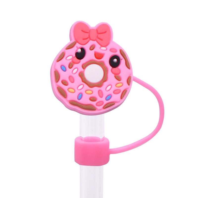 Wholesale Random 100pcs Cute food straw cover Straw Tube Cap