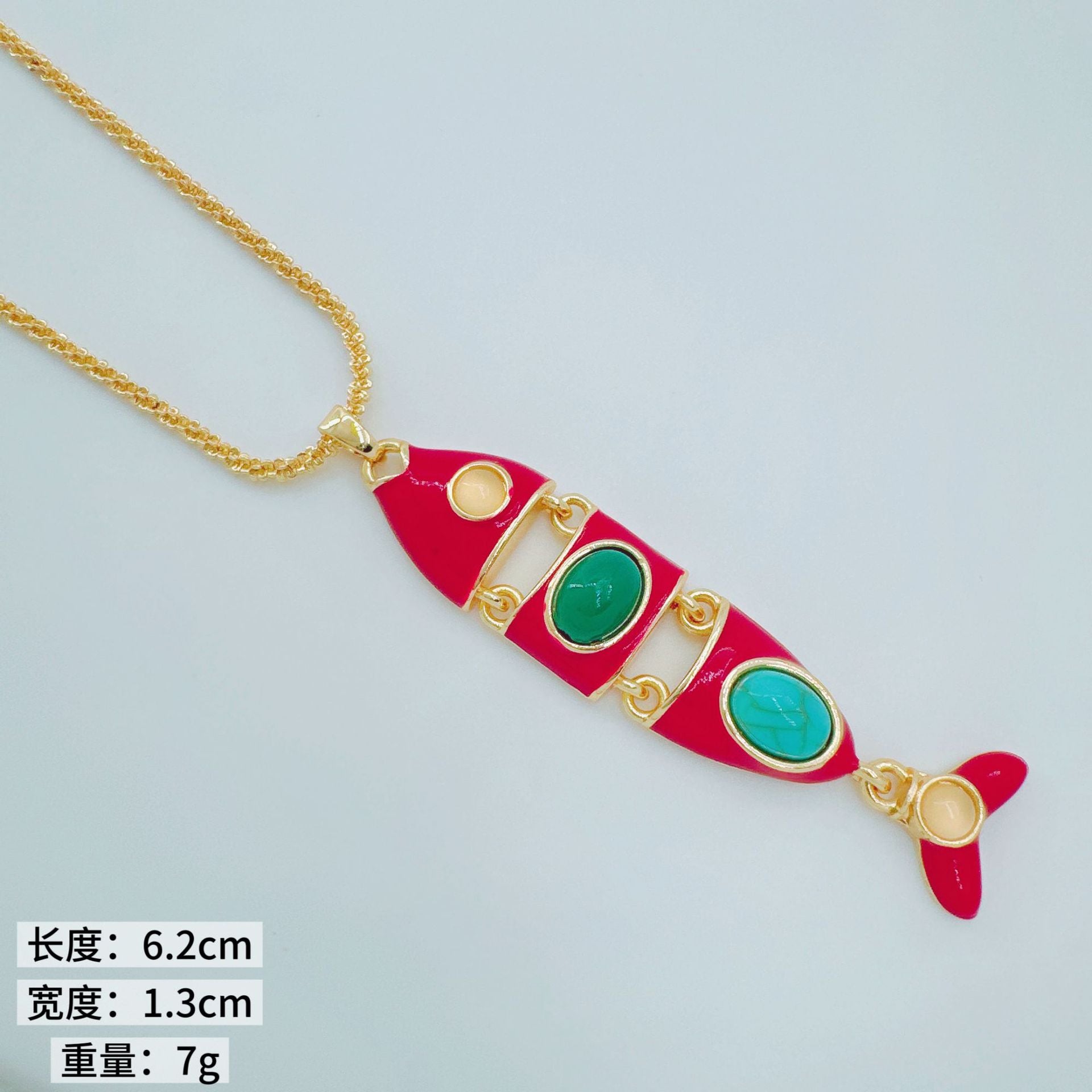 Wholesale Copper Koi Pendant Necklace Ocean Series Trendy Jewelry Accessory for Women
