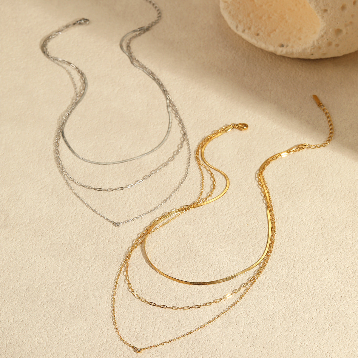 Wholesale Multi-layer Overlapping Stainless Steel  Necklace