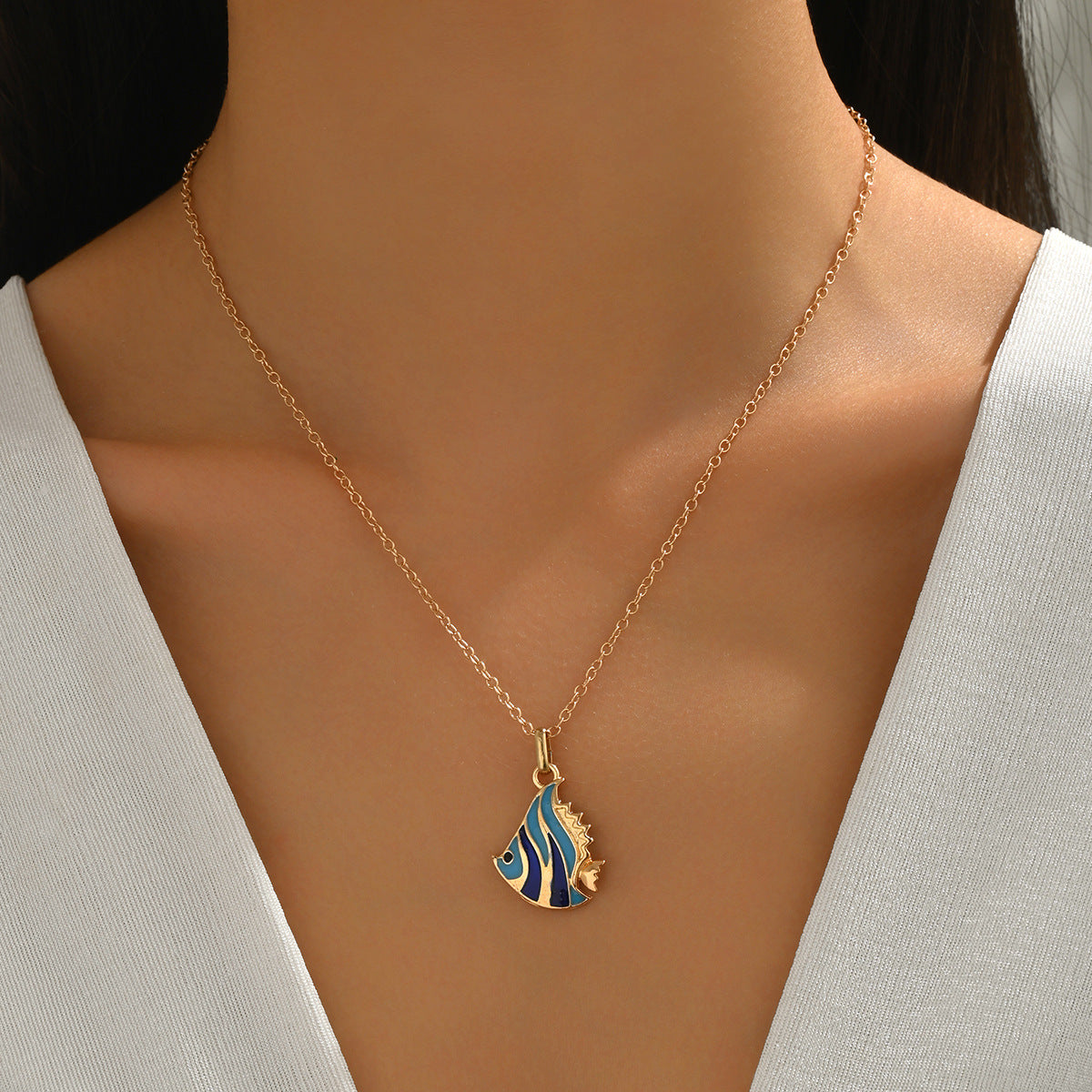 Wholesale Ocean Style Shell Wave Necklace