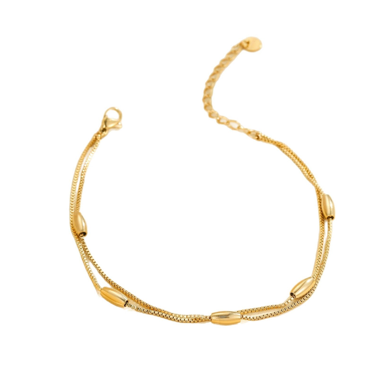 Wholesale Stainless steel beach metal multi-layer stacked anklet suit