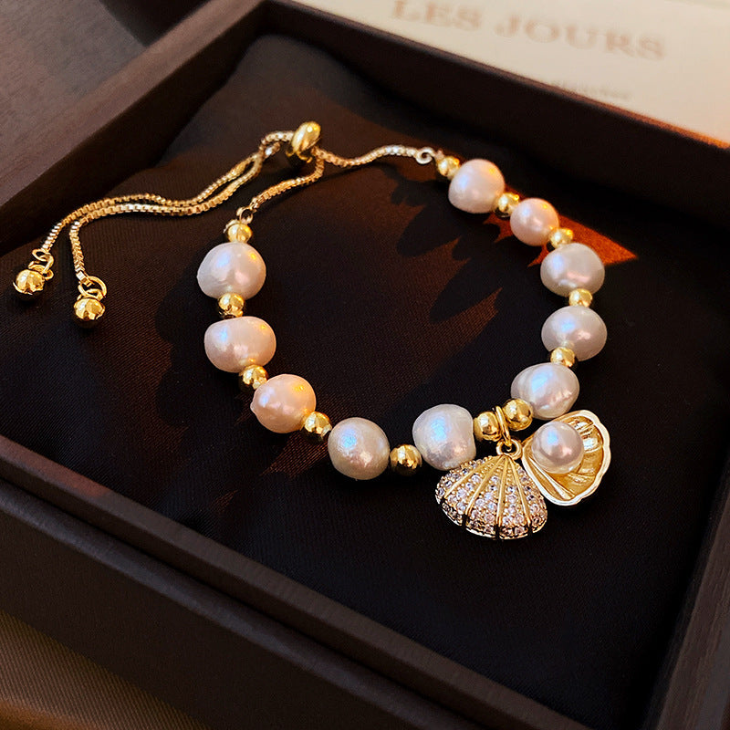 Wholesale Real Gold Plated Baroque Pearl Open Ring - Fashion Jewelry Accessory for Women Boutique Resale